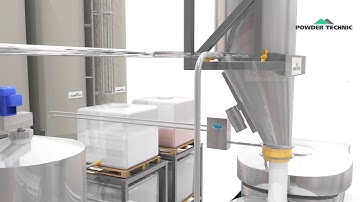 Powder Technic dosing system animation, automatic mixer ( San Cassiano, Esher)