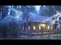 Heavy Thunderstorm &amp; Rain Sounds at Night | 10 Hours White Noise for Sleep