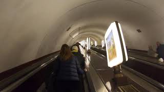 Hyperlapse Kiev, Ukraine Metro Escalators At Arsenalna Station