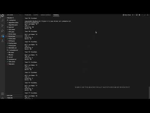 CECS 326 Project 4 CPU Scheduling