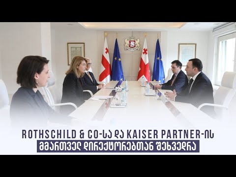 Rothschild \u0026 Co-სა და KAISER PARTNER-ის მმართველ დირექტორებთან შეხვედრა