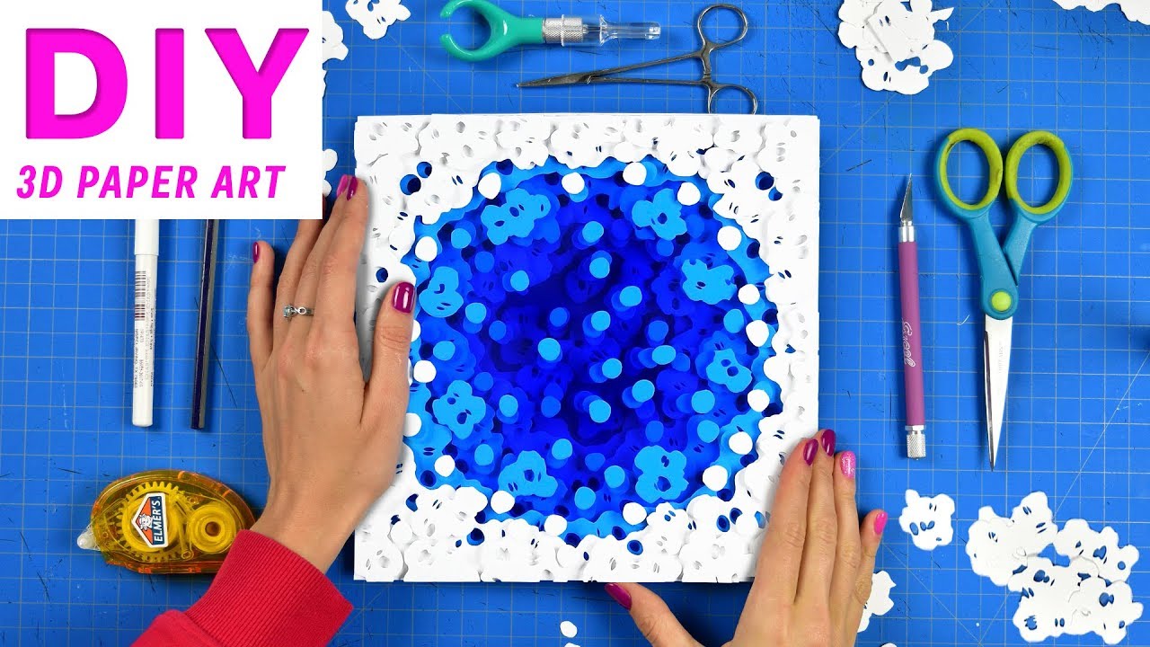 Blue and White Paper Sculpture | DIY Time Lapse | OLGA SKOROKHOD - YouTube