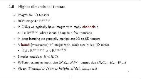 DLFVC - 03 - Tensors as Data Structure for Deep Learning
