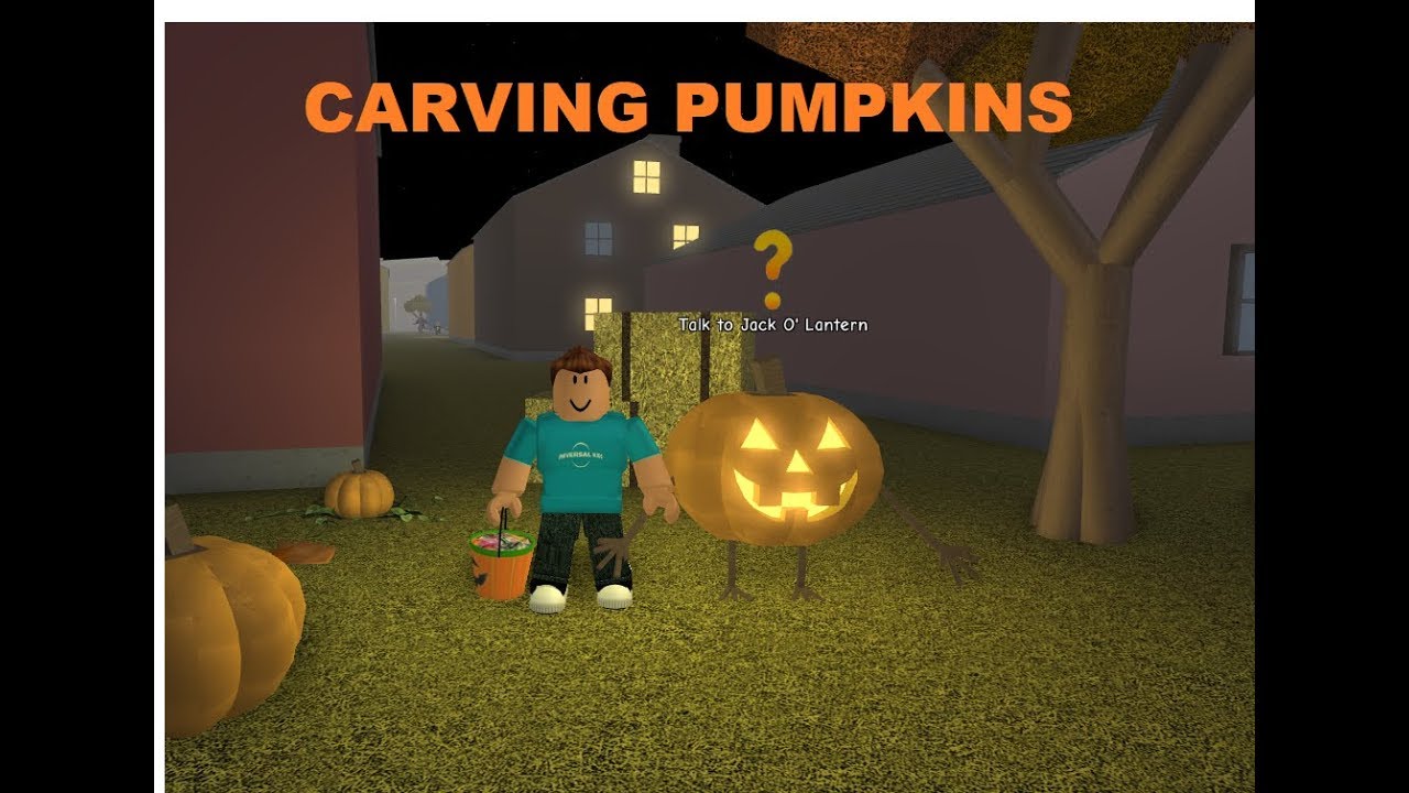 CARVING PUMPKINS IN ROBLOX HALLOWEEN NIGHT! YouTube