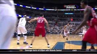 JaVale McGee HUGE One-Handed Dunk over Josh Smith in HD (February 5, 2011)