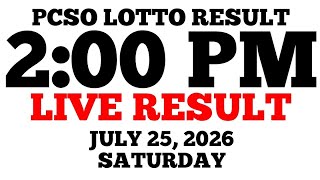 Lotto Result Today 2:00 PM Draw July 25, 2026 Saturday PCSO LIVE Result