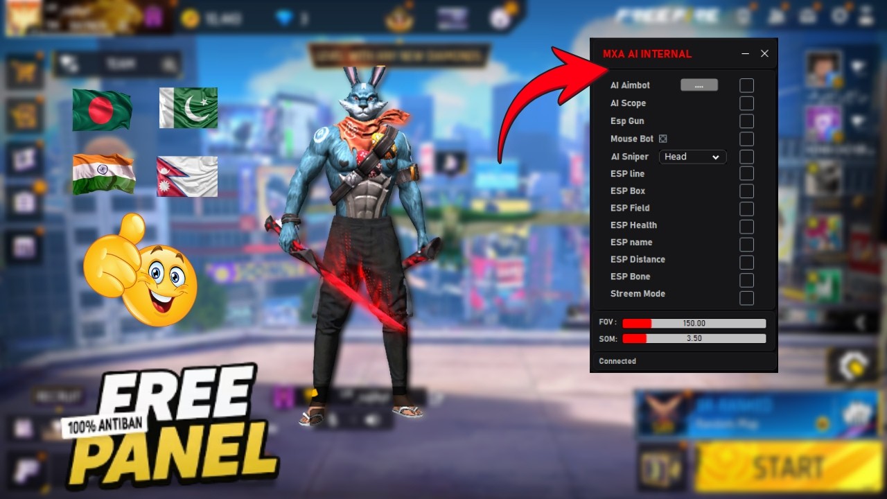 Free World’s Best Ai Internal Free Fire Antiban Panel 🎯 AI SNIPER 🎯 Streamer ESP All Server safe ✅
