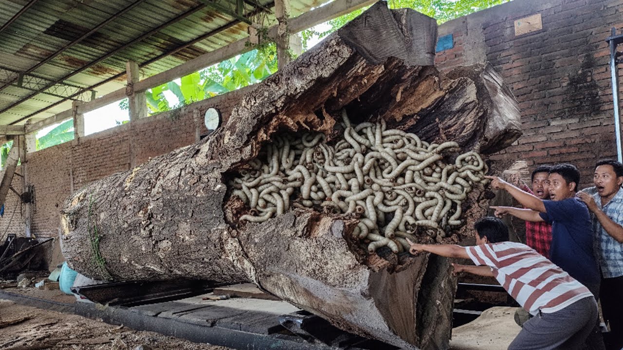 Unbelievable Texas Sawmill Showdown – Giant Trembesi Log Cut Like ...