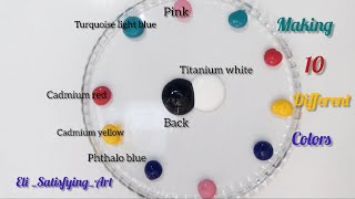 Mixing White vs. Mixing black whit Same Colors # Paintmixing #Toppingsounds # Colormixing