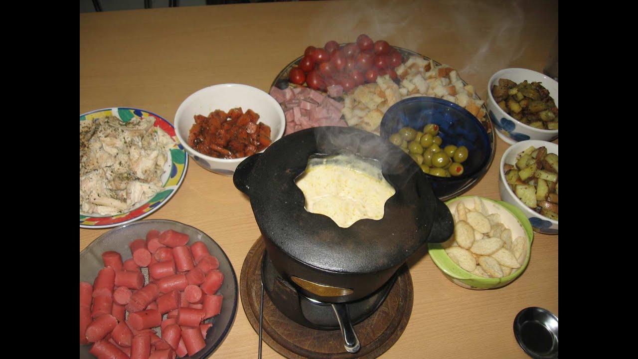 Fondue de queso con diversos acompañamientos - YouTube