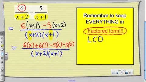 MCR3U Unit 3 Seminar - Adding and Subtracting Rational Expressions Part I