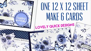 QUICK EASY BIRTHDAY CARD MAKING | 6 DIY card design ideas | using up your patterned papers stash