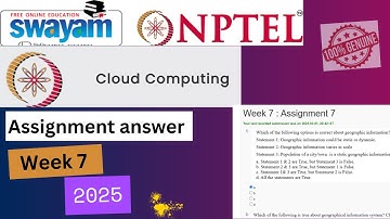 NPTEL Cloud Computing Week 7 Assignment 7 Answers Solution Quiz | 2025 Jan | Swayam#swayamcourses