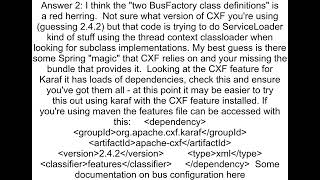 ERROR java lang ClassCastException class org apache cxf bus spring SpringBusFactory