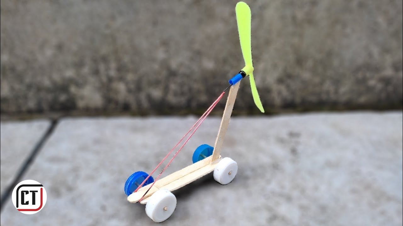 DIY Rubber band Air Powered Car YouTube