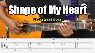 Shape of My Heart - Backstreet Boys - Fingerstyle Guitar Tutorial   TAB & Lyrics