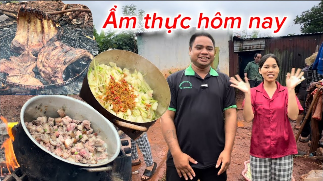 HỌ HÀNG BÊN LÀNG Á ĐI 14KM QUA NHÀ BỐ MẸ HỘI HAO CƠM ,MỔ MỘT CON HEO ĂN MỪNG