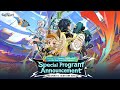 Special Program Announcement