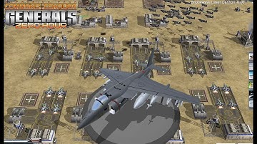 "Harrier - Vertical take off aircraft + Aurora Bomber" USA Hitech 1 vs 5 Hard Army | C&C GZ Hour Mod