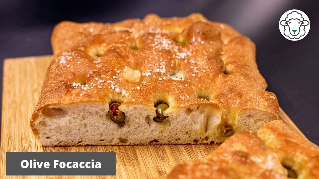 Olive Focaccia - from start to on the table in under 4 hours! - YouTube