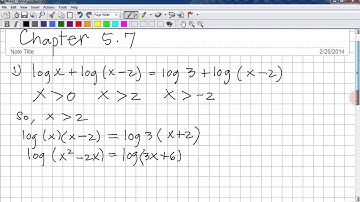 PreCalculus 12 Chp 5 Solving Logarithmic Equations
