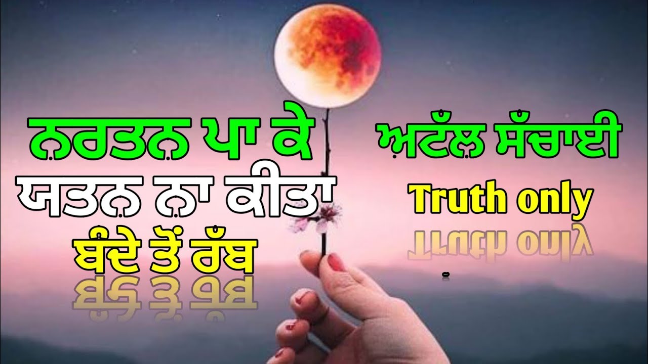 Punjabi Quotes,ਨਰਤਨ ਪਾ ਕੇ ਯਤਨ ਨਾ ਕੀਤਾ,Sufi shayari,Motivational quotes,Soulful shayari,Life Quotes