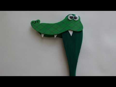 How to make a Wooden spoon puppet-Crocodile