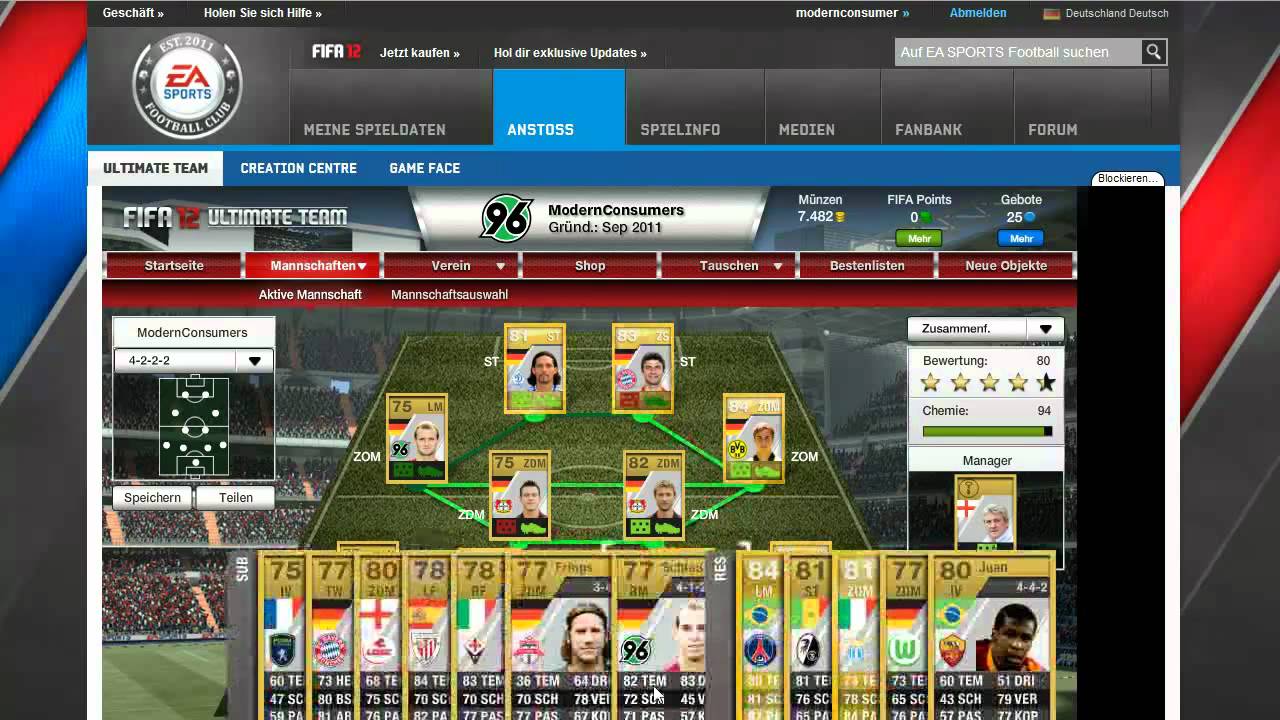 Fifa 12  Ultimate Team im Browser - Web App Holiday Gift 