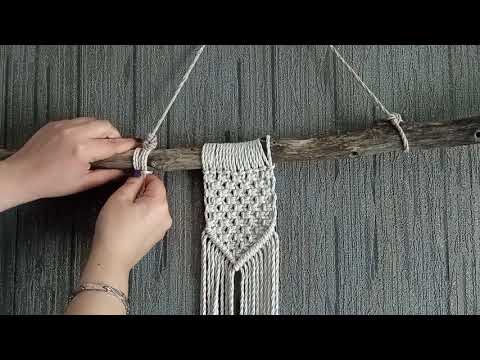 macrame tutorial: macrame wall hanging part 1 / მაკრამე : კედლის დეკორაცია ნაწ. 1