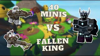 40 Minigunners VS Fallen King (no support) / Roblox Tower Defense Simulator