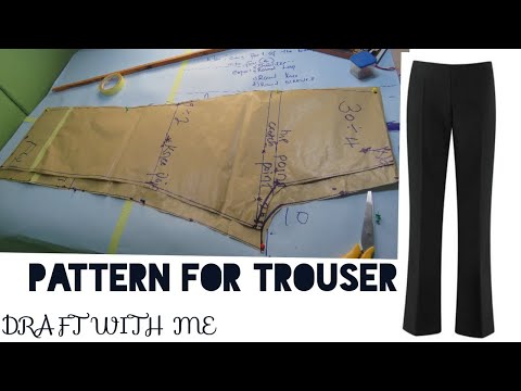 WOMEN TROUSER PATTERN DRAFTING, (Draft with me easy and simple pant ...