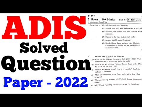 ADIS Solved Question Paper 2022. (MSBTE - ADIS) - YouTube