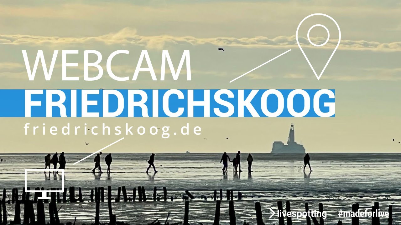 🔵 Webcam aus dem Nordseeheilbad Friedrichskoog mit UNSECO-Welterbe Wattenmeer in Schleswig-Holstein