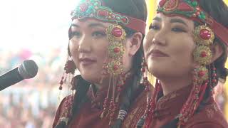 Mongolian artists performing for His Holiness the Dalai Lama at  Bodhgaya, Bihar, India.