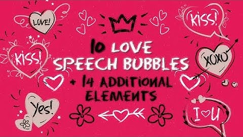 Romantic Speech Bubbles And Elements Premiere Pro Templates