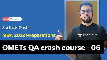 OMETs Quantitative Aptitude crash course |6| Sarthak Dash | CAT