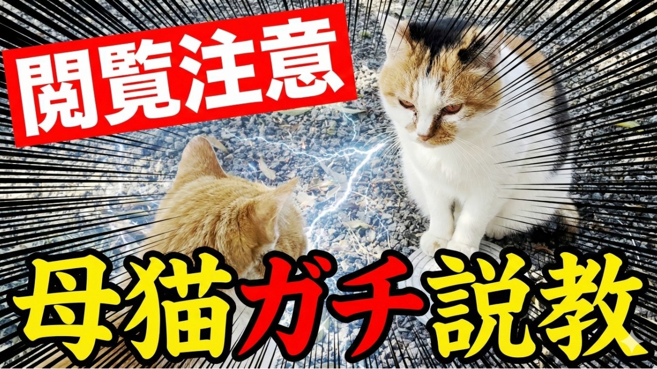 首輪を無くした息子猫に本気で説教する三毛母猫が怖すぎた…笑【ミケちゃんとリク君】