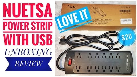 REVIEW NUESTSA SURGE PROTECTOR POWER STRIP WITH USB love it! $20
