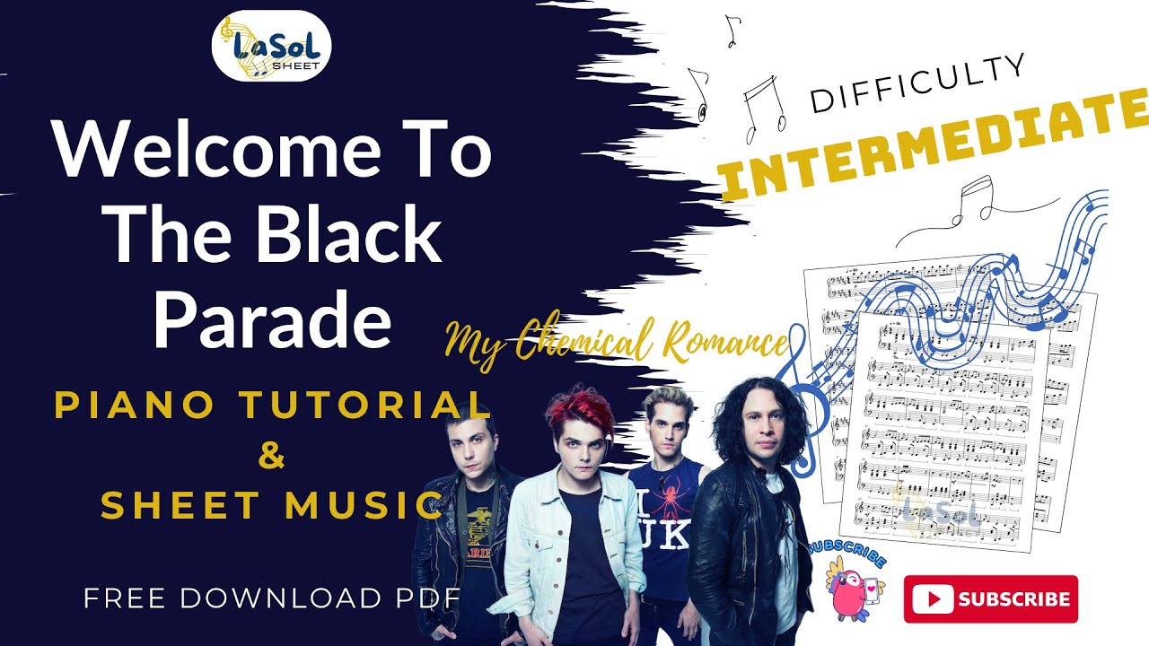 WELCOME TO THE BLACK PARADE | PIANO TUTORIAL & SHEET MUSIC (FREE