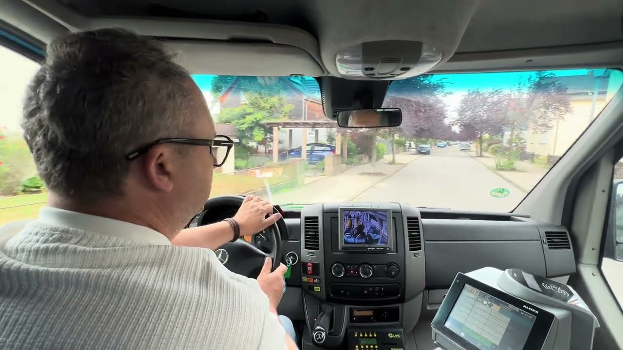 Bus driving on Germany with a Mercedes sprinter 2018  (city ​​route)