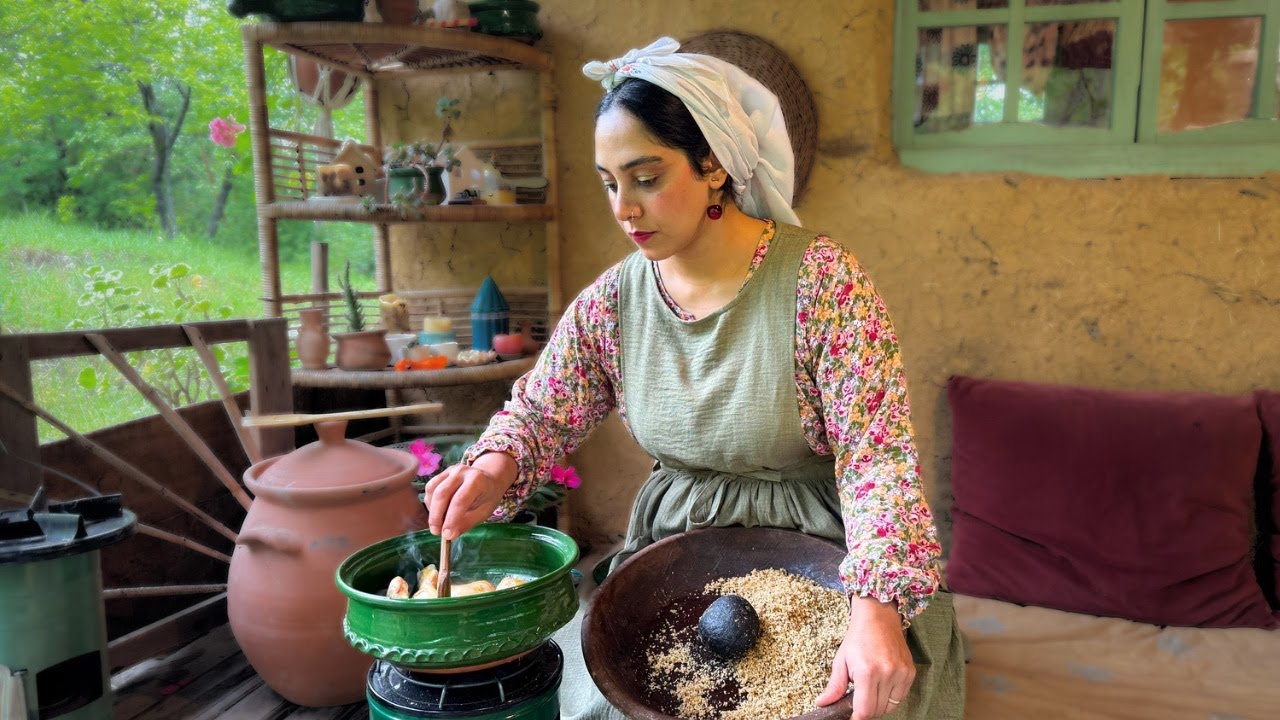 Cooking Fesenjoon and Rural life of a couple in Northern Iran ...
