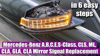 How to replace Mirror Turn Signal Indicator Light Blinker Lamp MercedesBenz A, B, C, E, S, CLS, ML