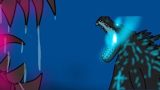 Godzilla vs Titan Tiamat 2d animation