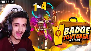 V BADGE PRO PLAYER vs ANKUSH FF & ABHISHEK YT😱|| WHO WILL WIN THE MATCH❤😡 || Garena Free Fire 🔥