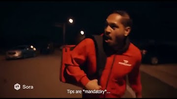 A DoorDasher chases Civilian for not tipping(Sora ai 2) #sora #ai #veo3 