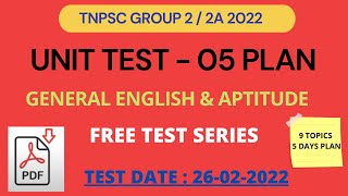 TNPSC | Group 2/2A | UNIT TEST - 05 PLAN | General English + Aptitude | REVISED SYLLABUS 2022 screenshot 4