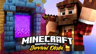 NETHER KEŞFİ VE KAYNAK ARAYIŞI | MCBE &amp; MCPE SURVİVAL OKULU B#6