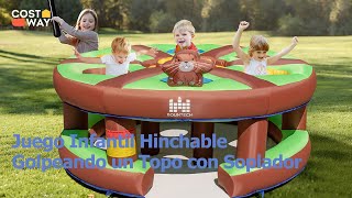 Costway Juego Infantil Hinchable Golpeando un Topo con Soplador de 480W para Patio Parque screenshot 4
