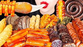ASMR SPICY TTEOKBOKKI MOZZARELLA CORN DOG 떡볶이, 순대, 튀김, 모짜렐라 핫도그 분식 특집 먹방 레시피 EATING MUKBANG RECEIPE