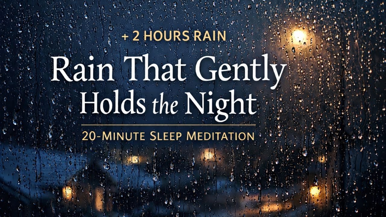 Rain That Gently Holds the Night | 20-Minute Sleep Meditation + 2 Hours of Rain Sounds